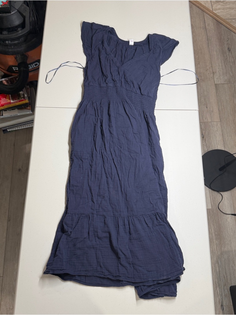 Old Navy Navy Maxi Dress with Smocked Waist